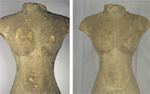 Khmer Sandstone Figure Detail
